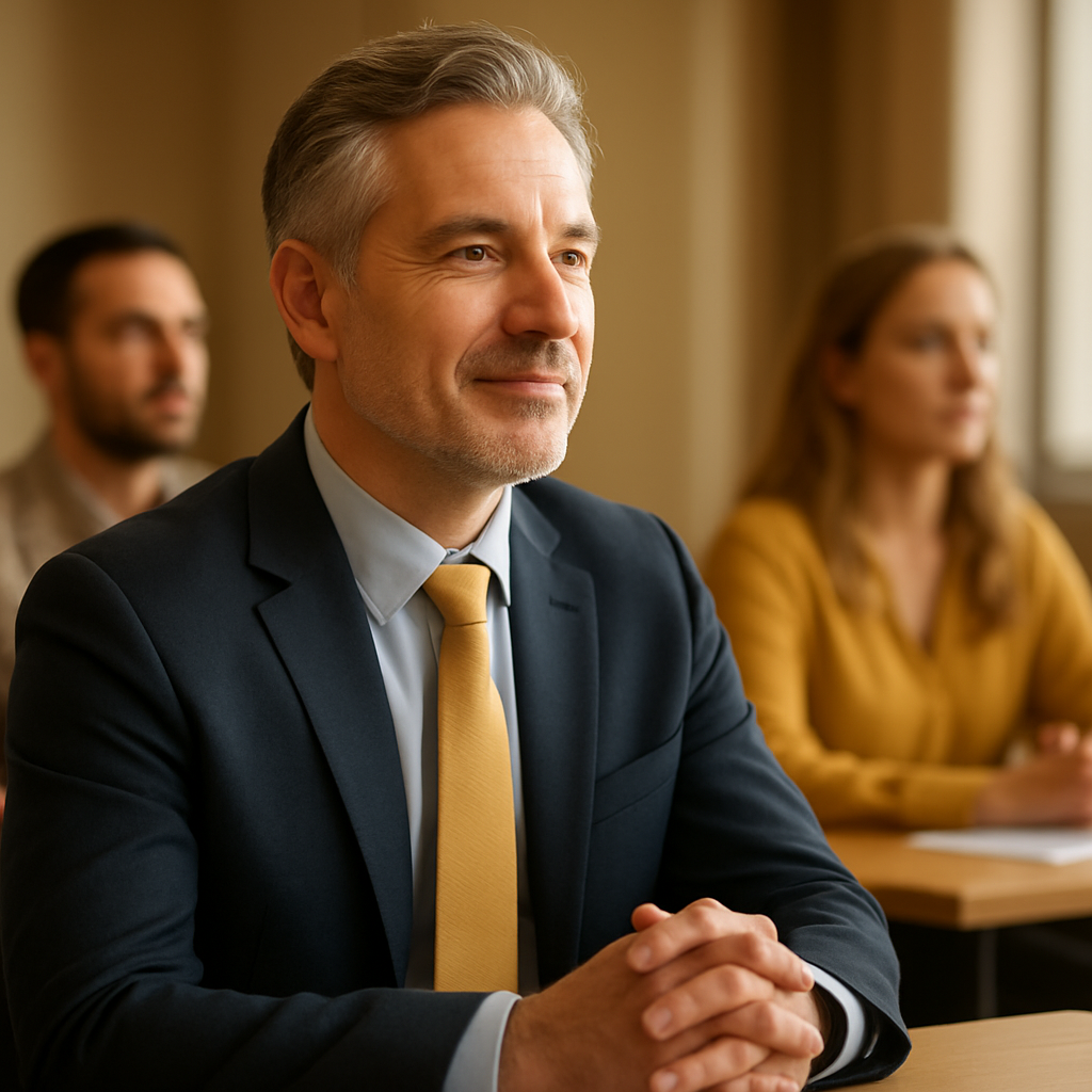 Ritratto di dirigente durante ritiro di leadership